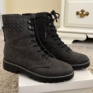 XOXO Dark Grey Lace-Up Women's Boots